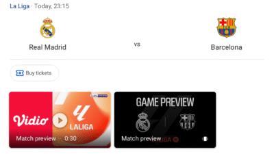 Real Madrid vs Barcelona malam ini