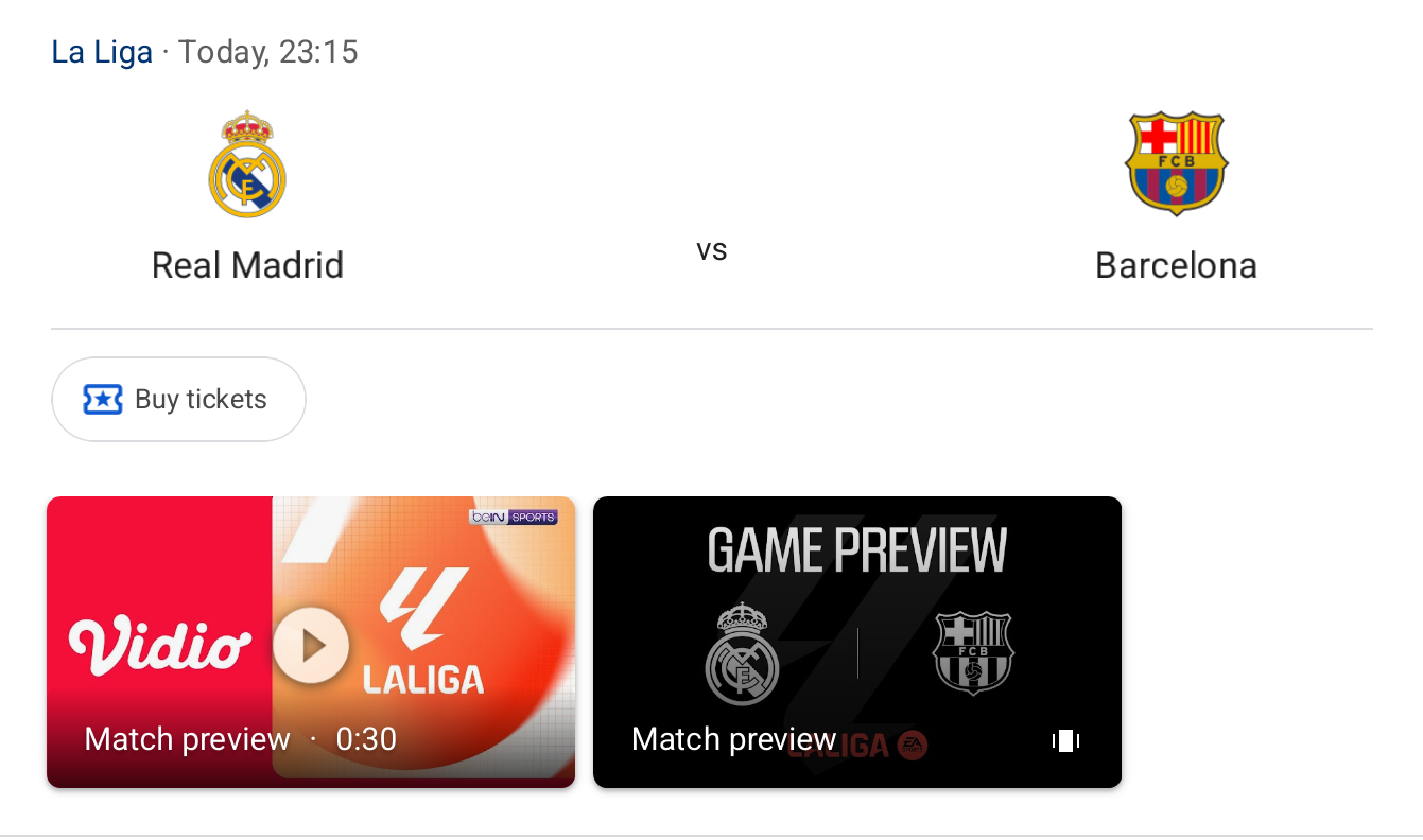 Real Madrid vs Barcelona malam ini
